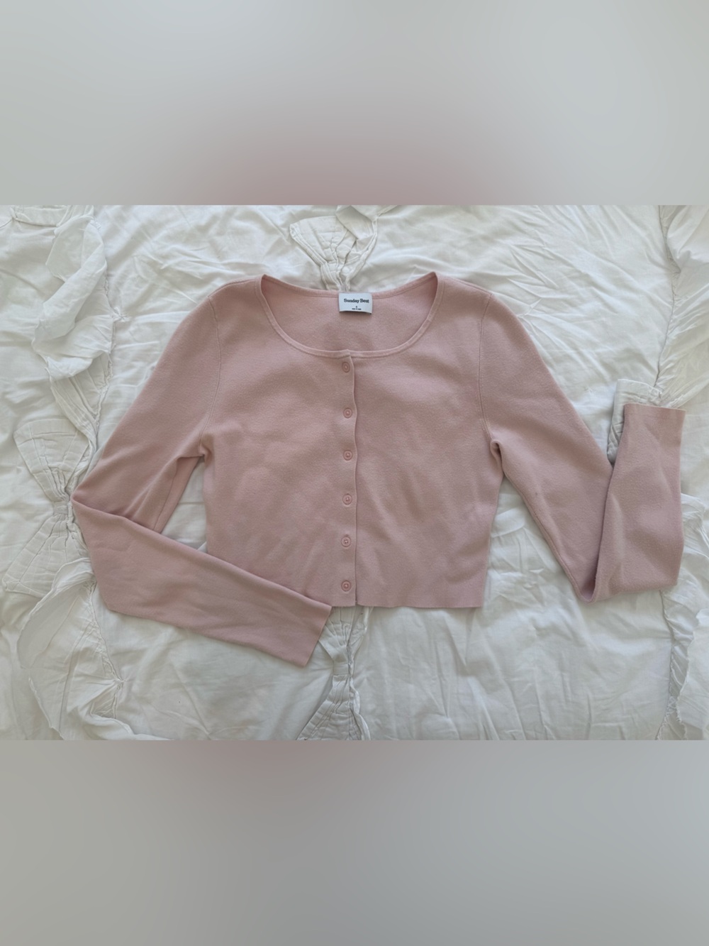 Aritzia cropped pink sweater cardigan
